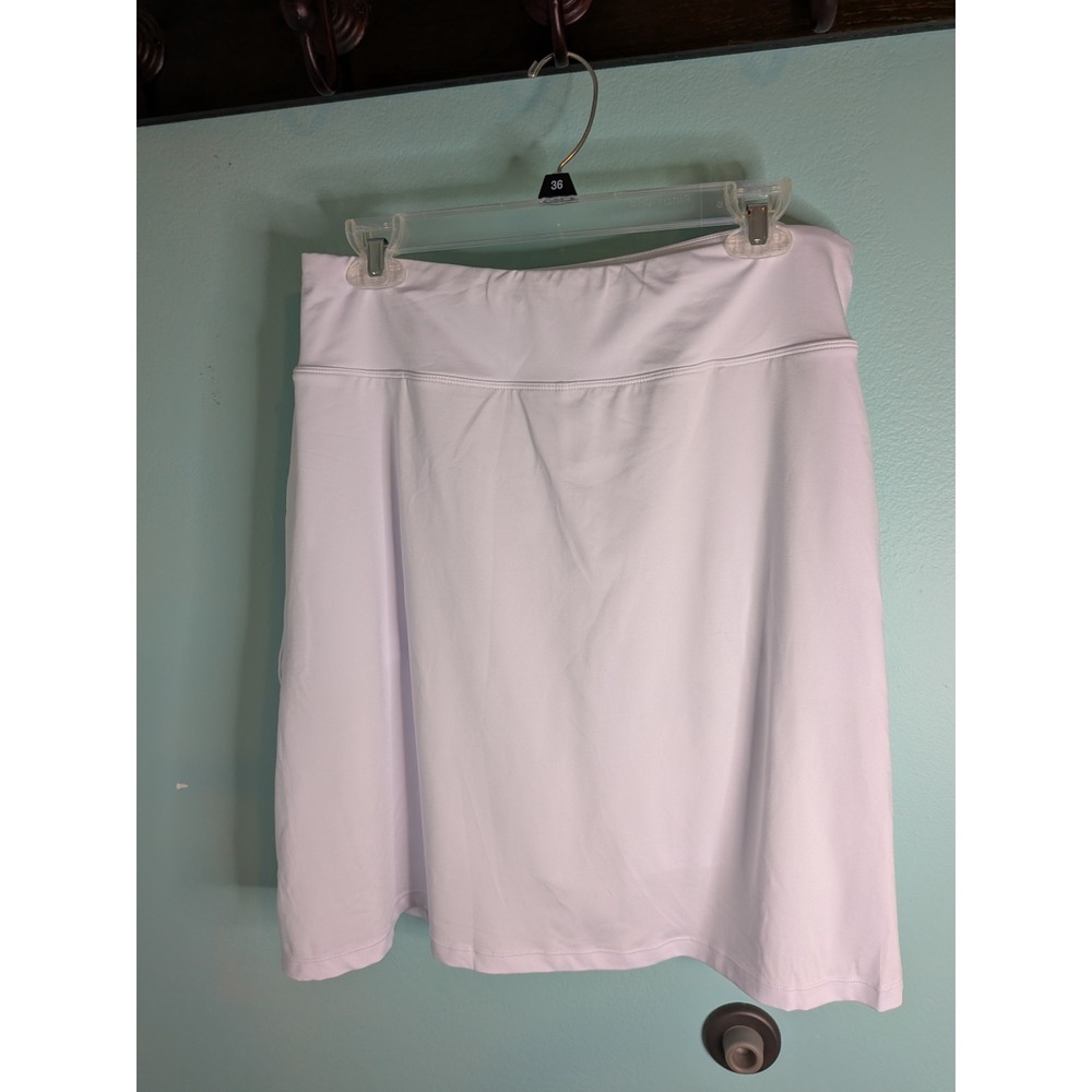 White Athletic Skort Women XL Golf Tennis Skirt with Built-in Shorts Pocket